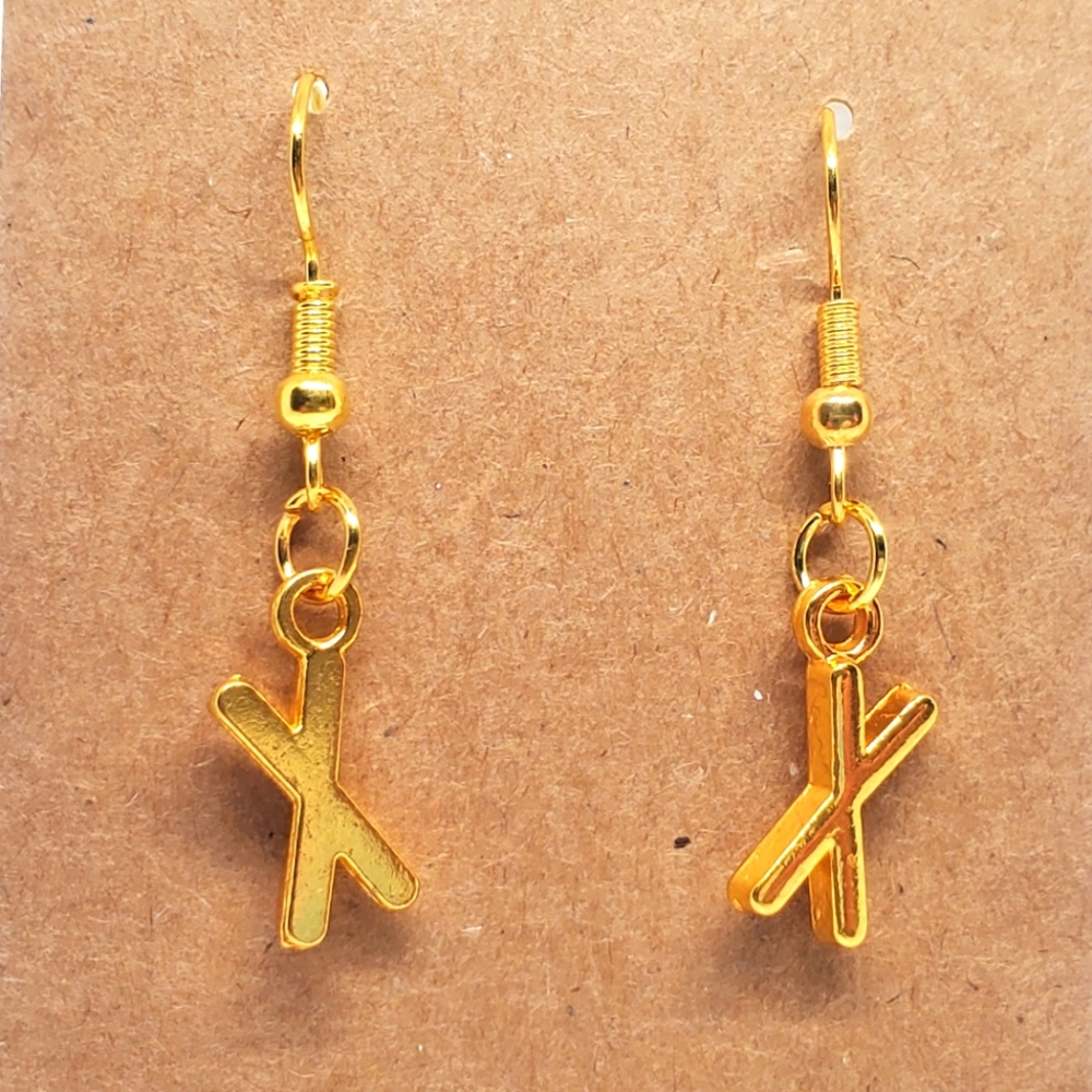 7/$10 X Initial Earrings, New